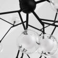 Bubble glass ball branch multi heads pendant light